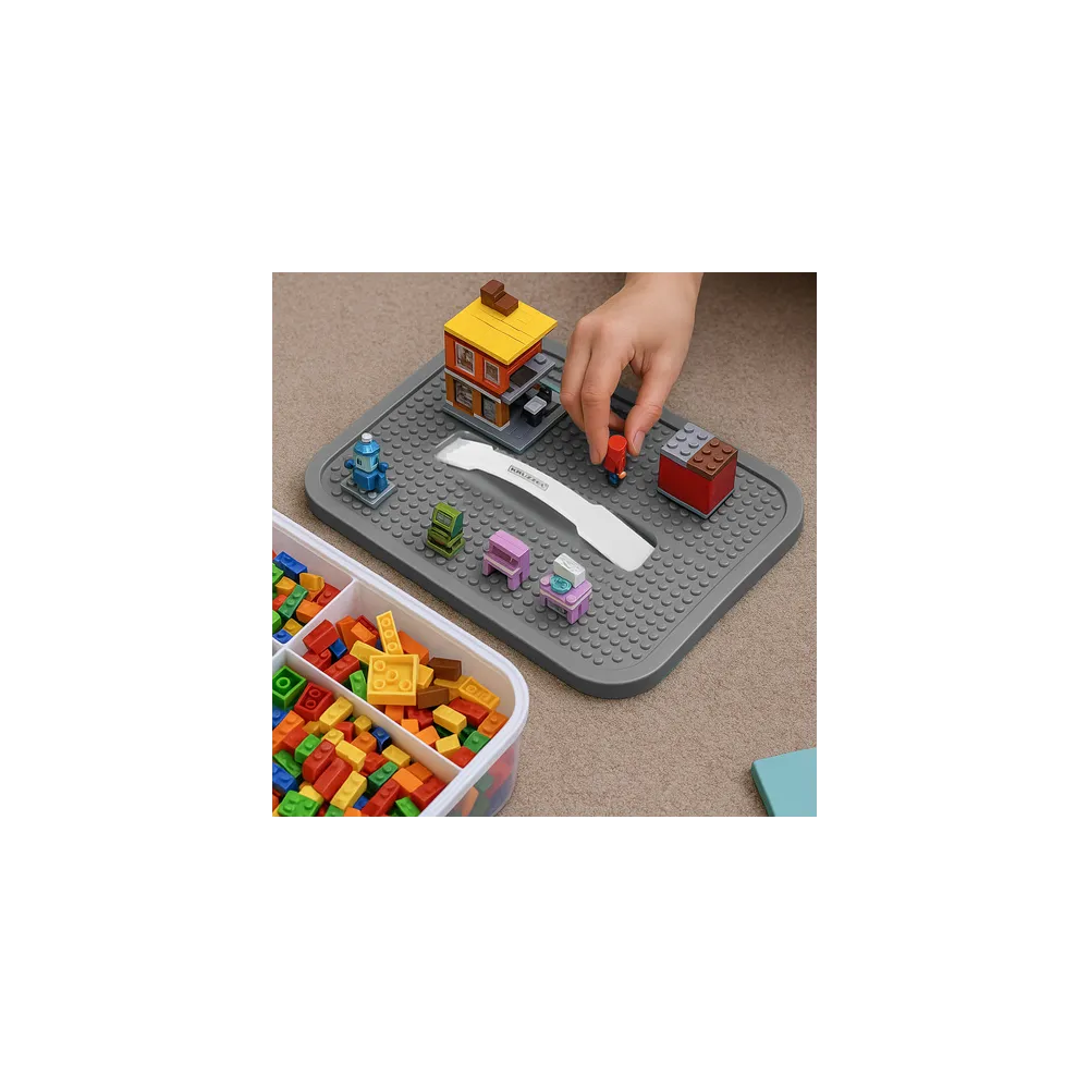 Transparentne boki umożliwiające podgląd segregowanych klocków