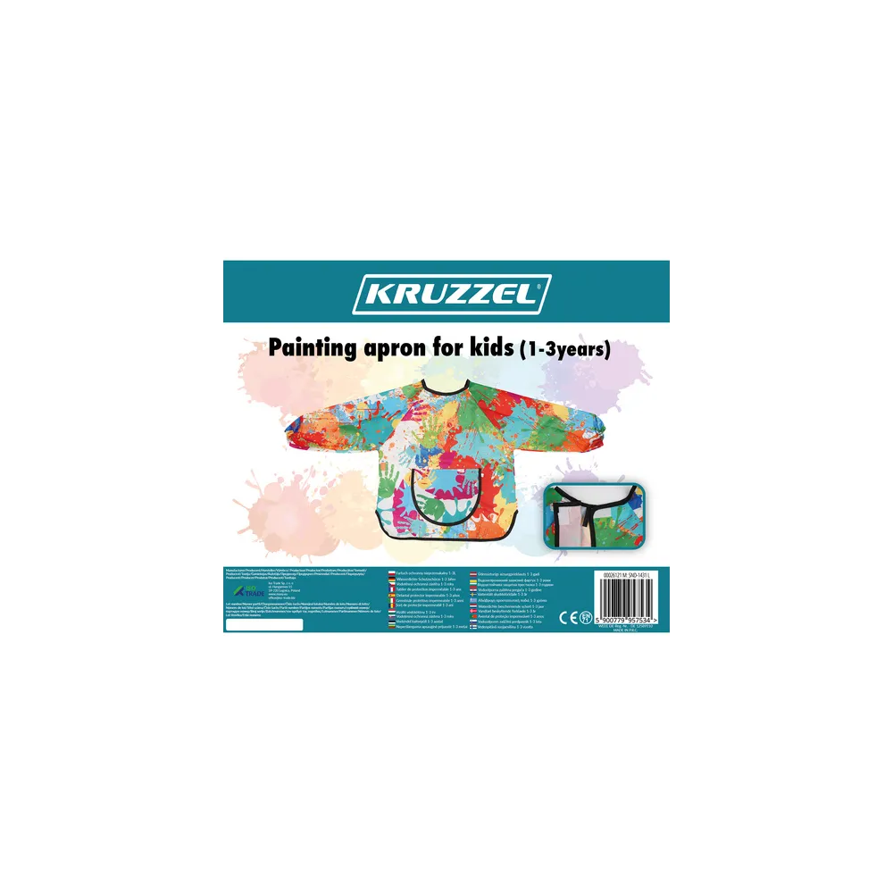 Wodoodporny materiał fartucha Kruzzel, idealny do malowania i kuchni