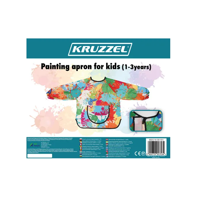 Wodoodporny materiał fartucha Kruzzel, idealny do malowania i kuchni