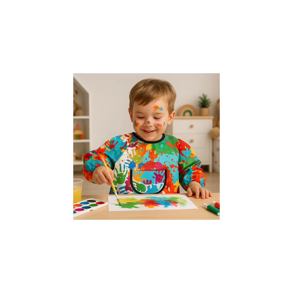 Luźny i wygodny krój fartucha ochronnego dla najmłodszych