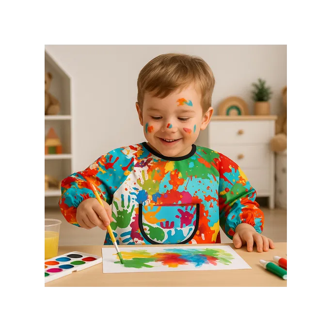 Luźny i wygodny krój fartucha ochronnego dla najmłodszych