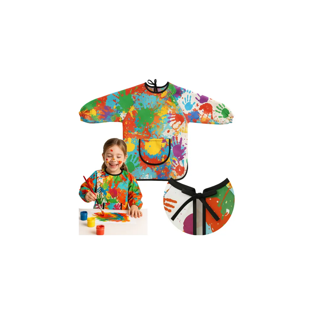 fartuch ochronny nieprzemakalny dla dzieci 4-6 lat z kolorowym nadrukiem