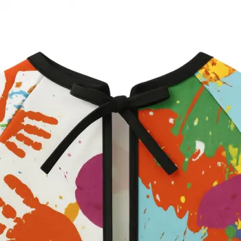 wiadomość widok z tyłu fartucha z wiązaniem dopasowującym do sylwetki