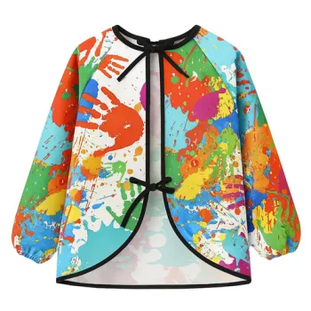 kolorowe detale nadruku na fartuchu ochronnym dla dzieci kruzzel