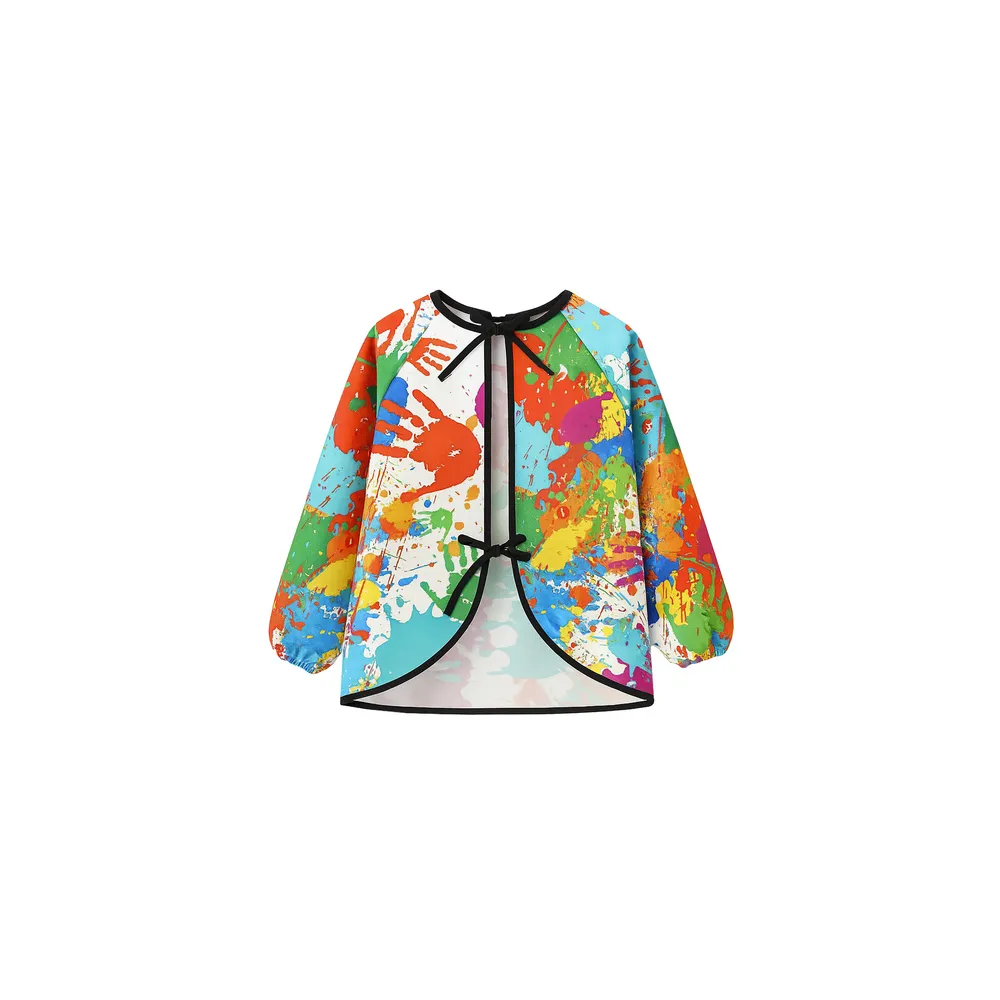 kolorowe detale nadruku na fartuchu ochronnym dla dzieci kruzzel