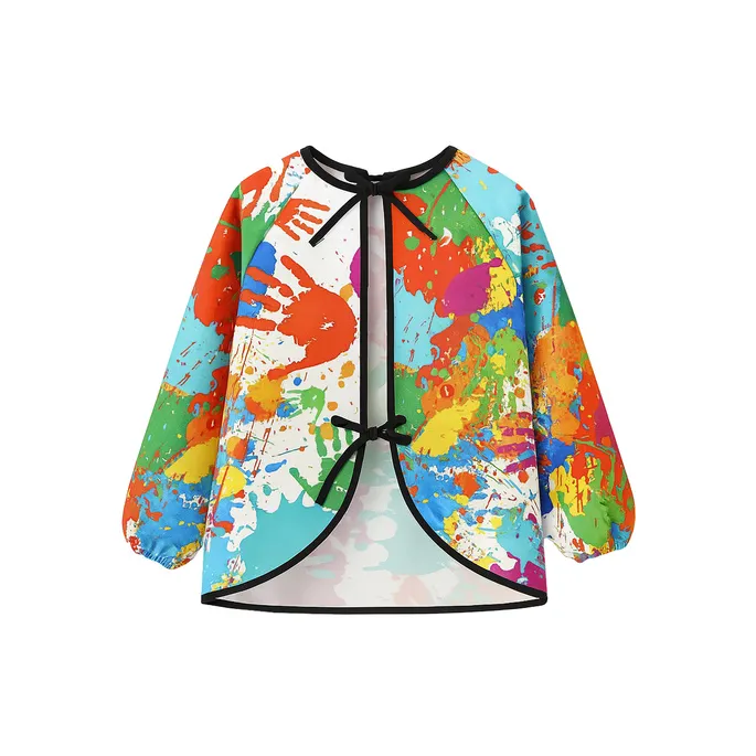 kolorowe detale nadruku na fartuchu ochronnym dla dzieci kruzzel