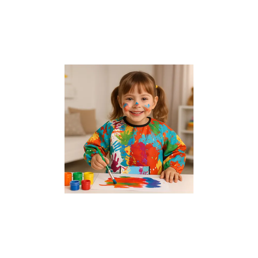 kieszeń na przybory, kredki lub chusteczki w fartuchu dla dzieci