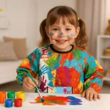 kieszeń na przybory, kredki lub chusteczki w fartuchu dla dzieci