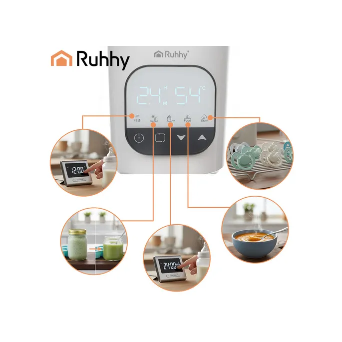 podgrzewacz do butelek ruhhy 25962 prezentowany w domowej kuchni