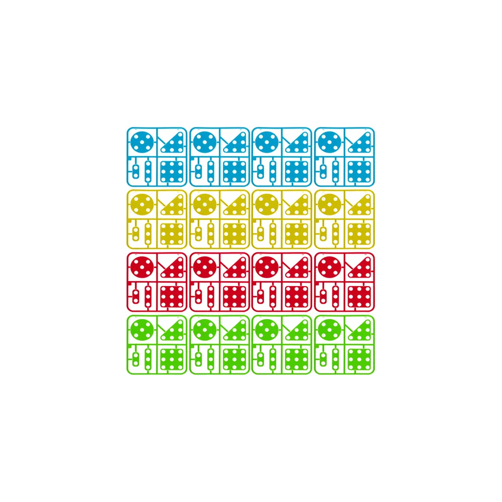 Komplet elementów mozaiki kreatywnej rozłożonych na powierzchni