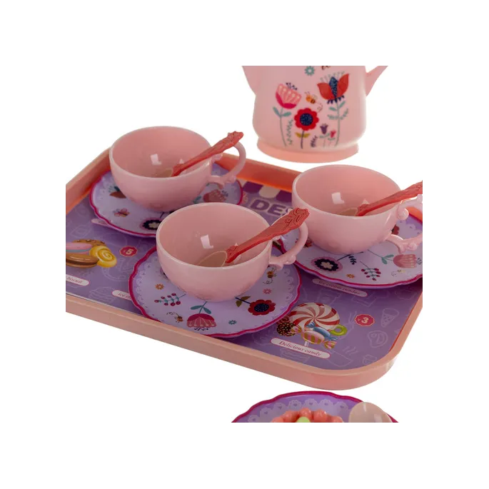 kolorowy design wszystkich elementów zestawu do zabawy herbatą