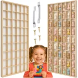 Półka drewniana na lalki Kruzzel 26969 z 54 przegródkami na ścianie