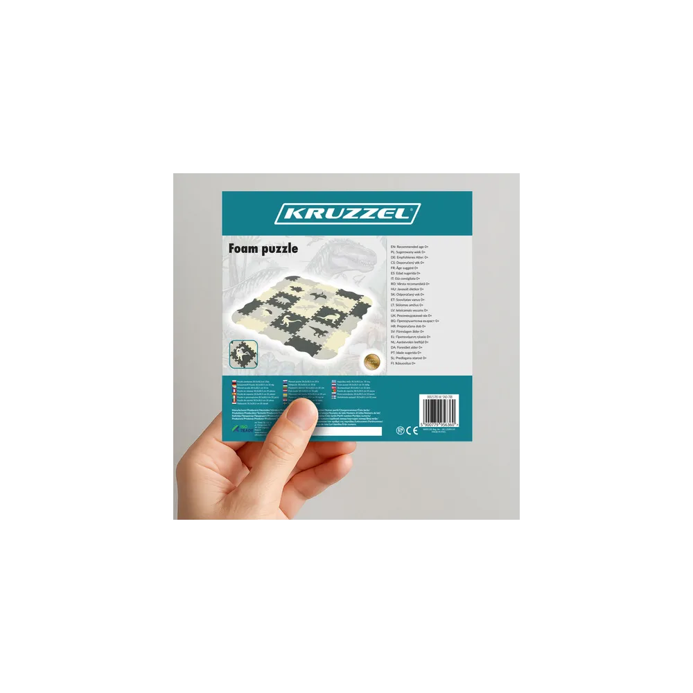 Zbliżenie na kolorowe elementy puzzli z dinozaurami