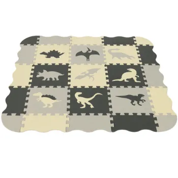 Detal faktury pianki EVA w odcieniach szarości i żółtego