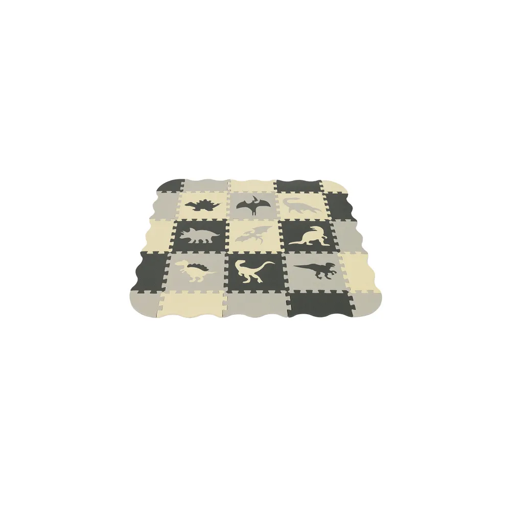 Detal faktury pianki EVA w odcieniach szarości i żółtego