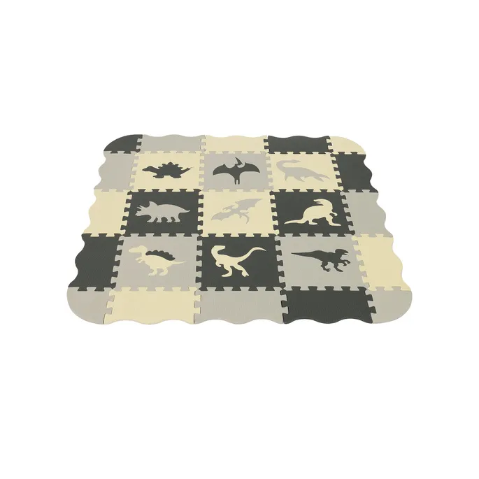 Detal faktury pianki EVA w odcieniach szarości i żółtego