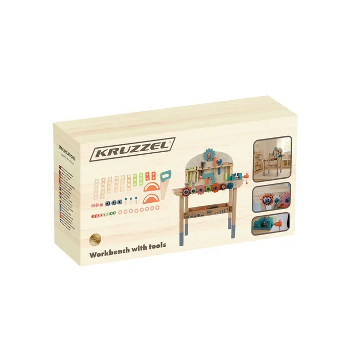 widok z góry na stół warsztatowy kruzzel z narzędziami i śrubkami