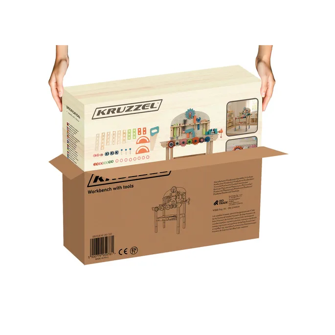 zbliżenie na imadło zamocowane na blacie stołu warsztatowego