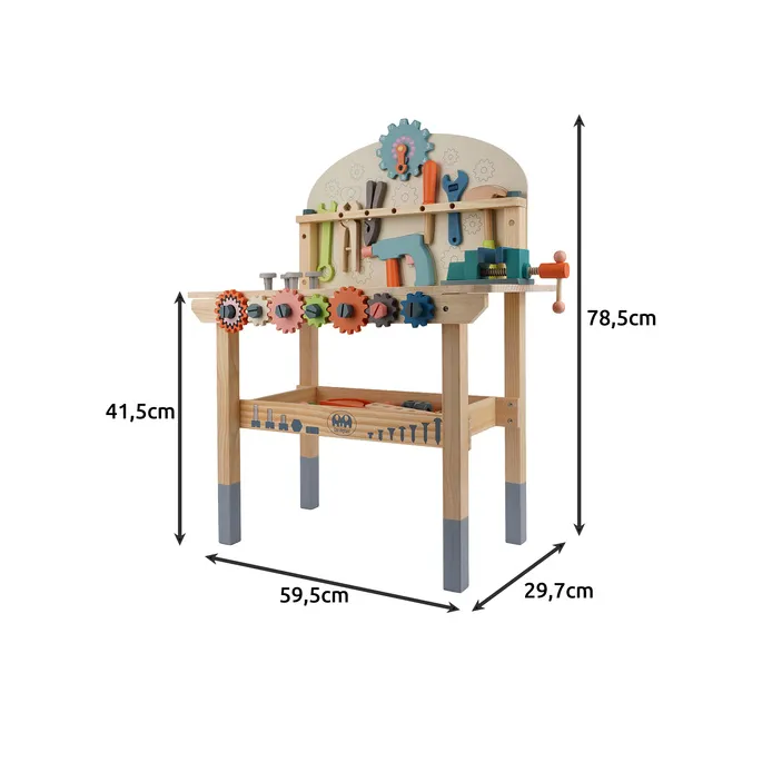 wszystkie elementy zestawu stołu warsztatowego kruzzel z narzędziami