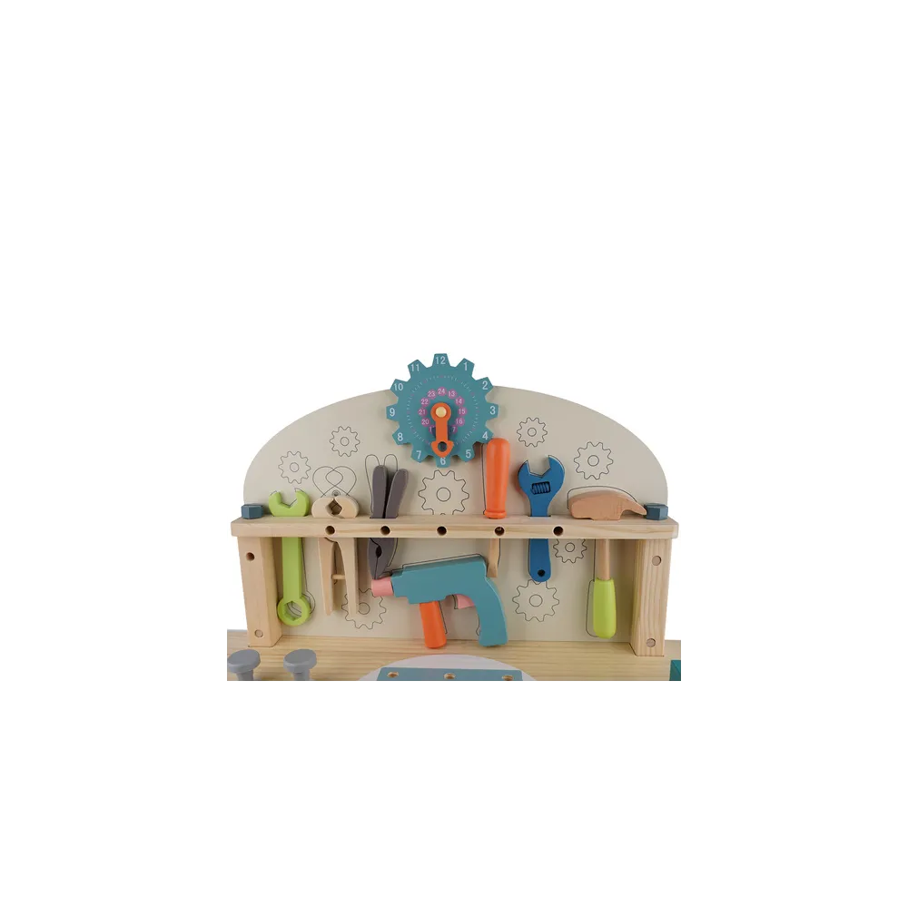 miarka oraz otwory na blacie stołu warsztatowego kruzzel w dużym zbliżeniu