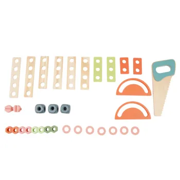 zmontowany stół warsztatowy kruzzel ustawiony w pokoju dziecięcym