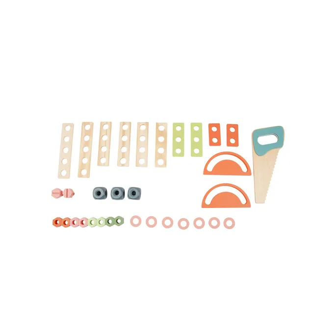 zmontowany stół warsztatowy kruzzel ustawiony w pokoju dziecięcym