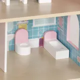 Domek drewniany Kruzzel 26364 z kompletem mebli i multikolorowymi ścianami