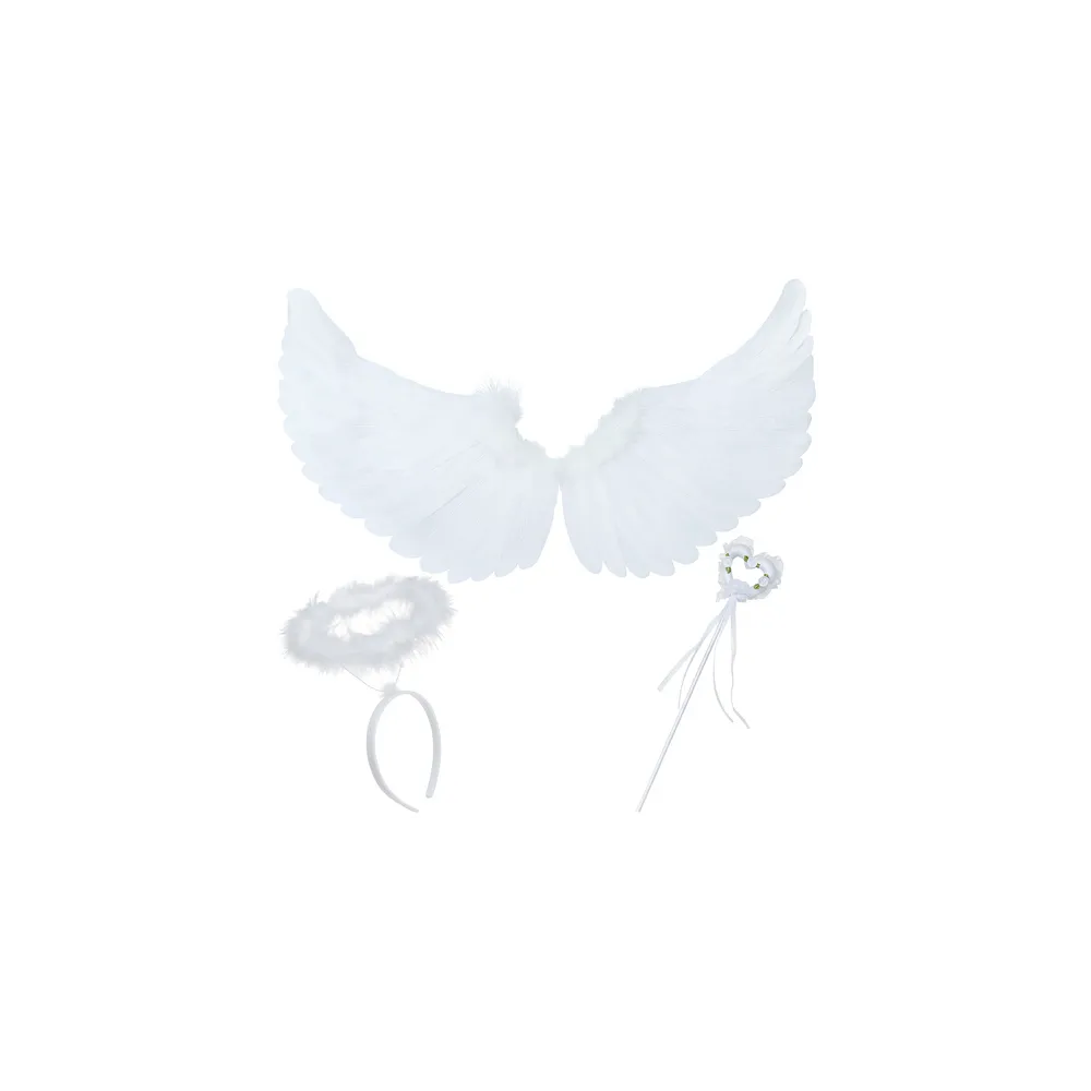 Trzyczęściowy komplet dekoracyjny ze skrzydłami anioła Ruhhy 26478