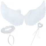 Trzyczęściowy komplet dekoracyjny ze skrzydłami anioła Ruhhy 26478