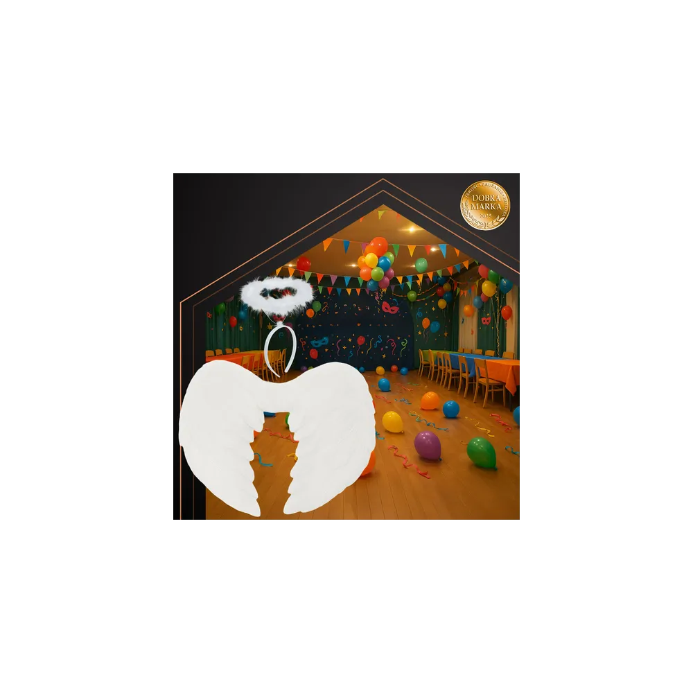 skrzydła anioła z imitacją piór i elastycznymi szelkami