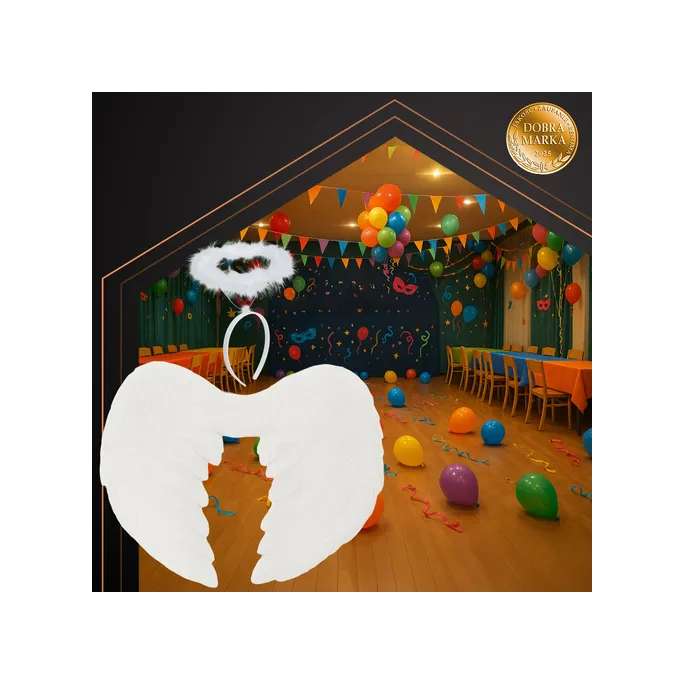 skrzydła anioła z imitacją piór i elastycznymi szelkami