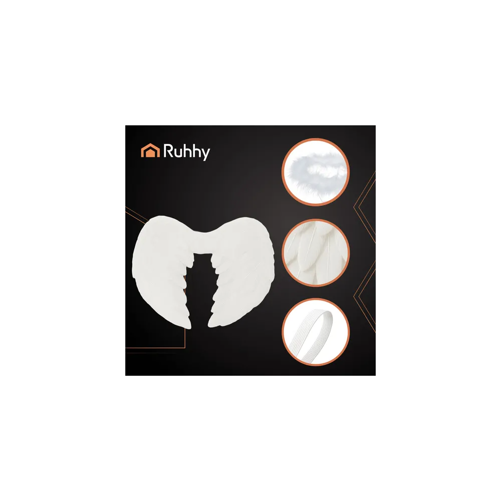 detal opaski z puszystą aureolą tworzącej anielski efekt