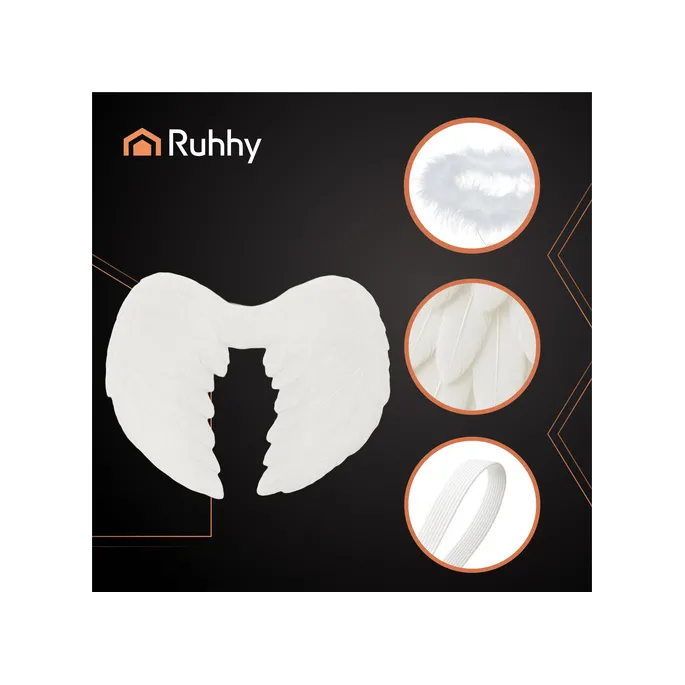 detal opaski z puszystą aureolą tworzącej anielski efekt