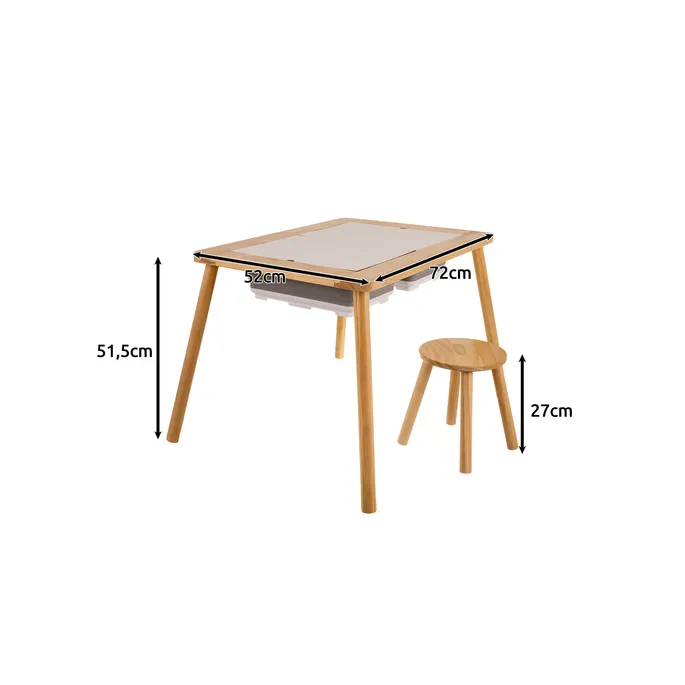 drewniane krzesełko w zestawie ze stolikiem sensorycznym kruzzel 26366