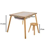 drewniane krzesełko w zestawie ze stolikiem sensorycznym kruzzel 26366