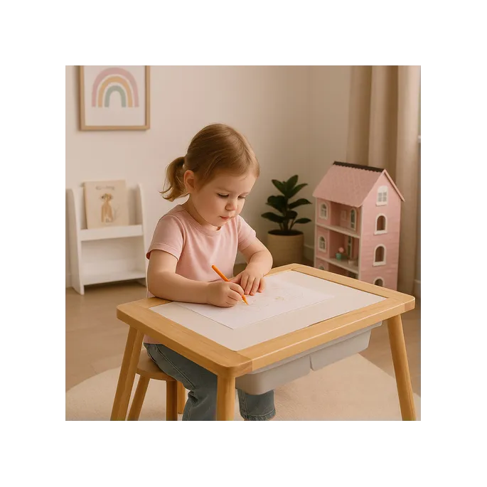 ergonomiczne siedzisko krzesełka kruzzel przy stoliku dla dzieci