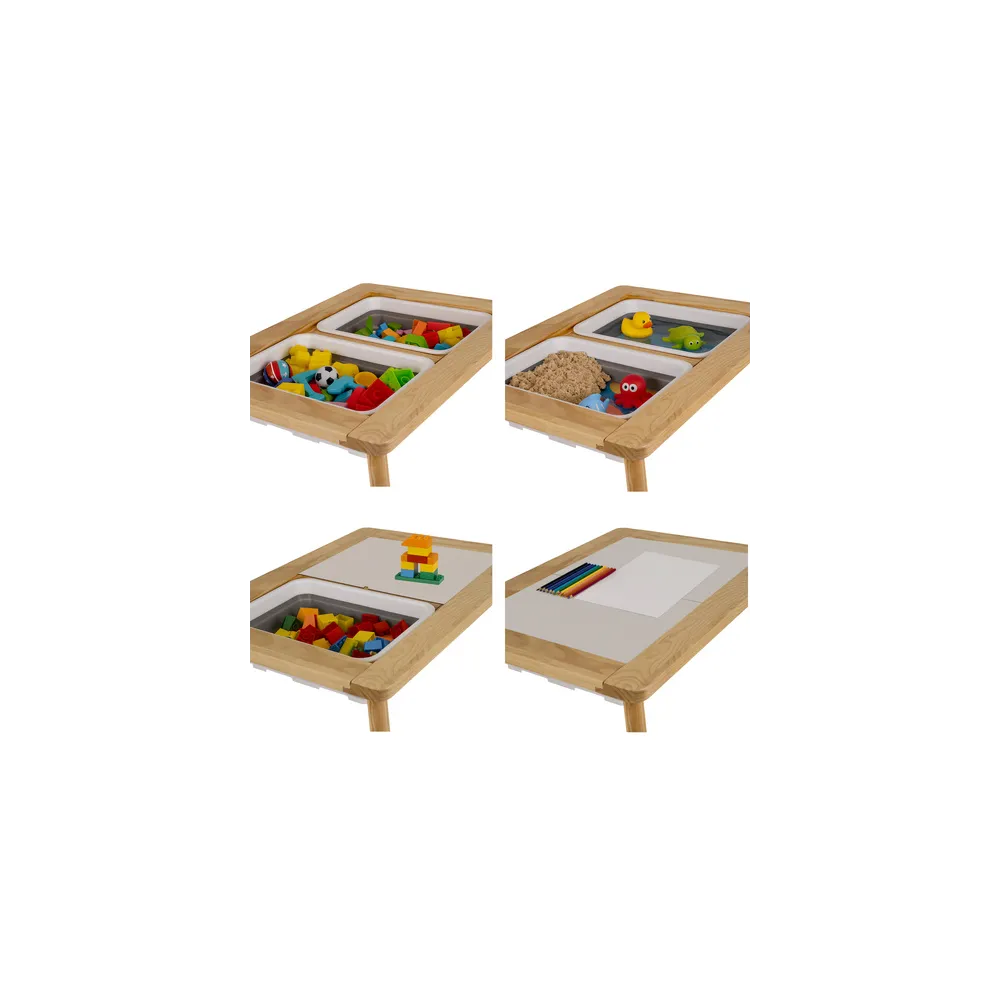 skandynawski design stolika sensorycznego kruzzel z naturalnym wykończeniem