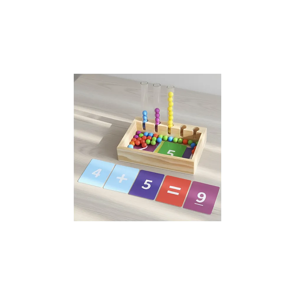 Kolorowa tacka edukacyjna dla dzieci od 3 lat z zestawem do liczenia