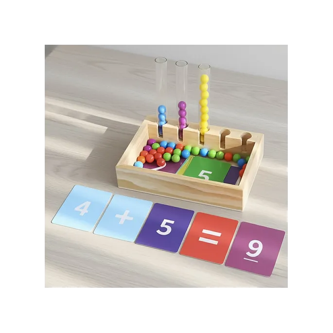 Kolorowa tacka edukacyjna dla dzieci od 3 lat z zestawem do liczenia