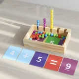 Kolorowa tacka edukacyjna dla dzieci od 3 lat z zestawem do liczenia