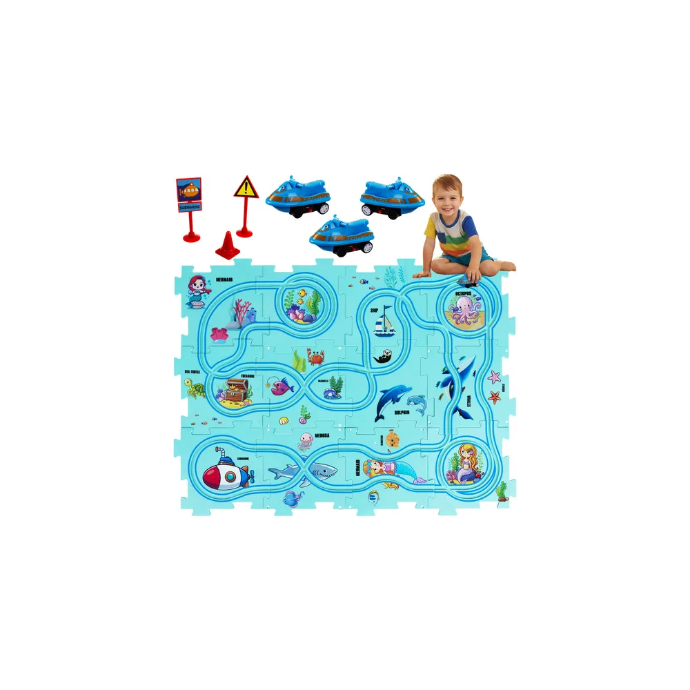 Zestaw puzzle edukacyjne tor 24851 z widocznymi elementami układanki