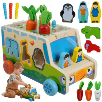 drewniane autko sorter kruzzel widok z boku