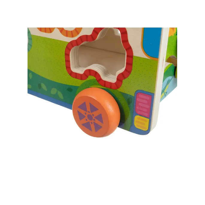 autko sorter kruzzel 26250 z kolorowymi klockami na tle jasnym