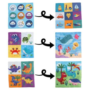 Pudełko z chusteczkami Kruzzel 26289 podczas zabawy z dzieckiem