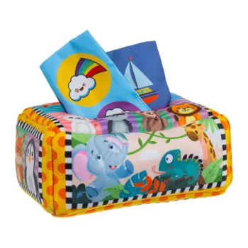 Zbliżenie na otwór pudełka do wyciągania chusteczek materiałowych