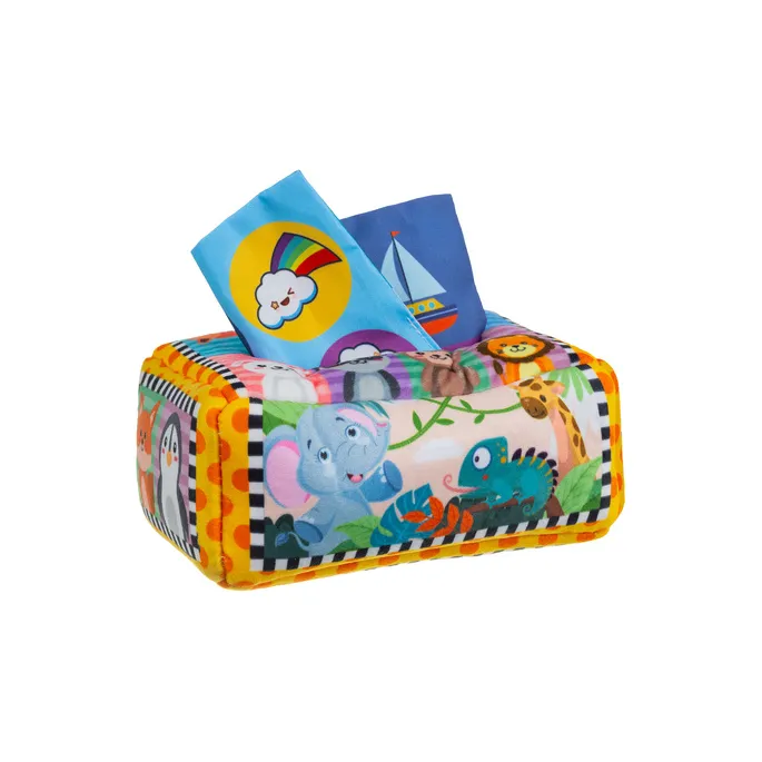 Zbliżenie na otwór pudełka do wyciągania chusteczek materiałowych