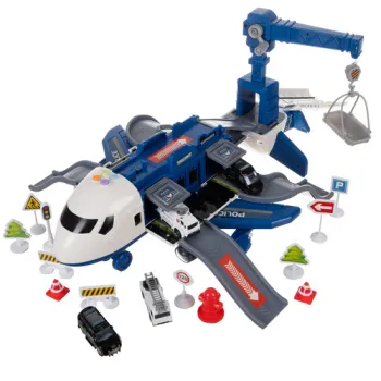 ułożenie wszystkich elementów zestawu samolotu policyjnego do zabawy