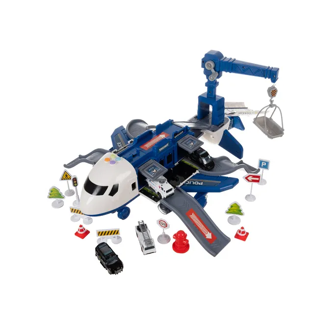 ułożenie wszystkich elementów zestawu samolotu policyjnego do zabawy