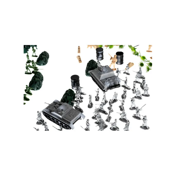 Widok na rozłożone elementy zestawu baza wojskowa na stole