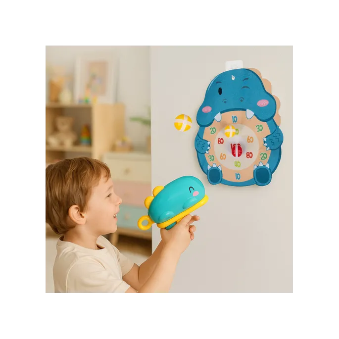 piankowe piłeczki z rzepami w różnych kolorach obok tarczy